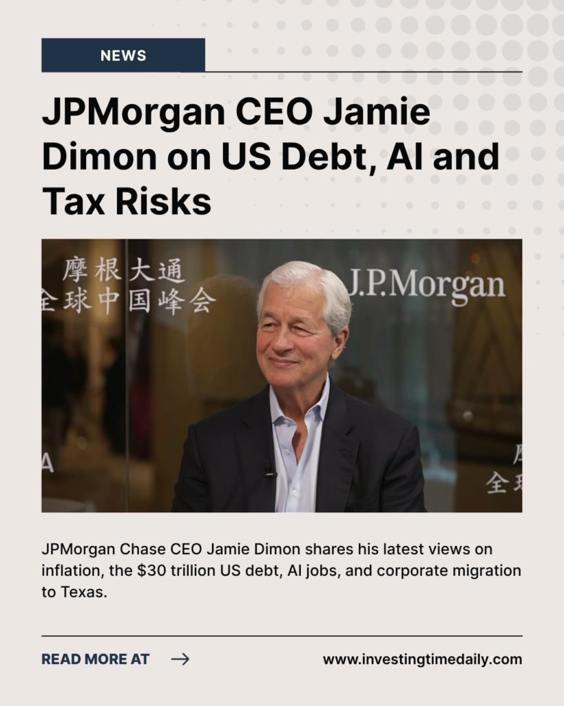 JPMorgan CEO Jamie Dimon on US Debt, AI and Tax Risks