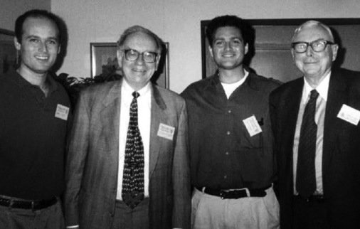 Peter Hilal, Warren Buffet, Paul Hilal and Charlie Munger in March 1998. Photo from Frank Tursetta
